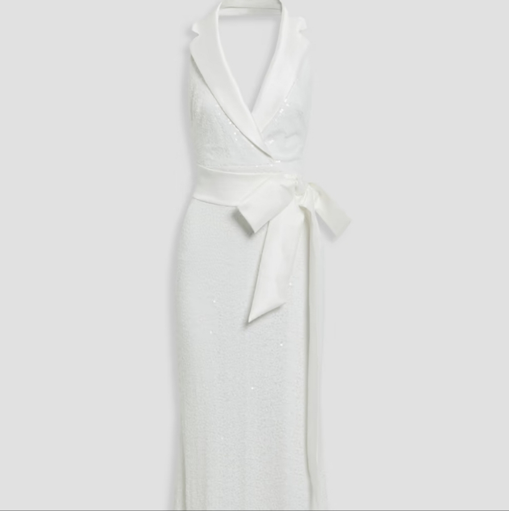 Badgley Mischka Sequined Mikado Gown - Picture 9 of 10